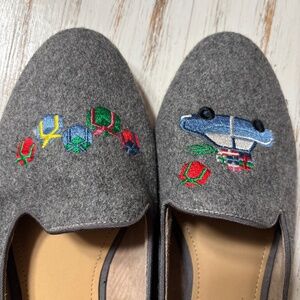 Talbots Gray Christmas Flats